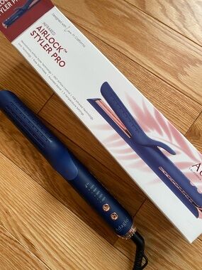 Adagio Airlock Styler Pro Hair Straightener - Navy with Rose Gold Accents